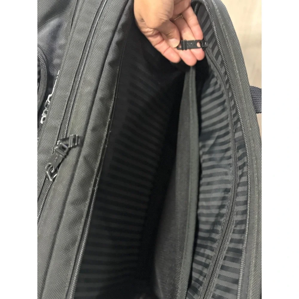 Tumi Alpha Deluxe Wheeled Briefcase‎ Black Ballistic Nylon Laptop Bag 2207D3